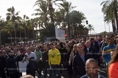 Bernabé, líder de Unión de Agricultores Independientes, a la cabeza de la segunda parte de la manifestación