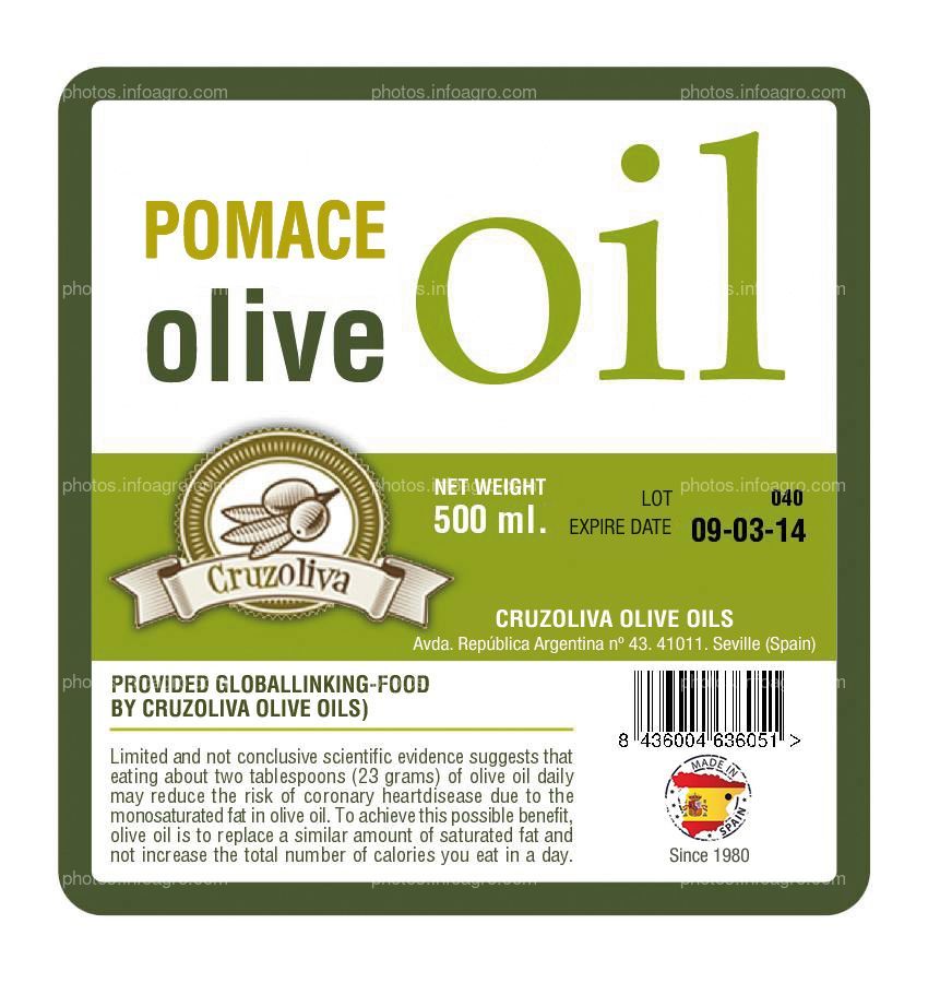 Pomace Olive Oil label