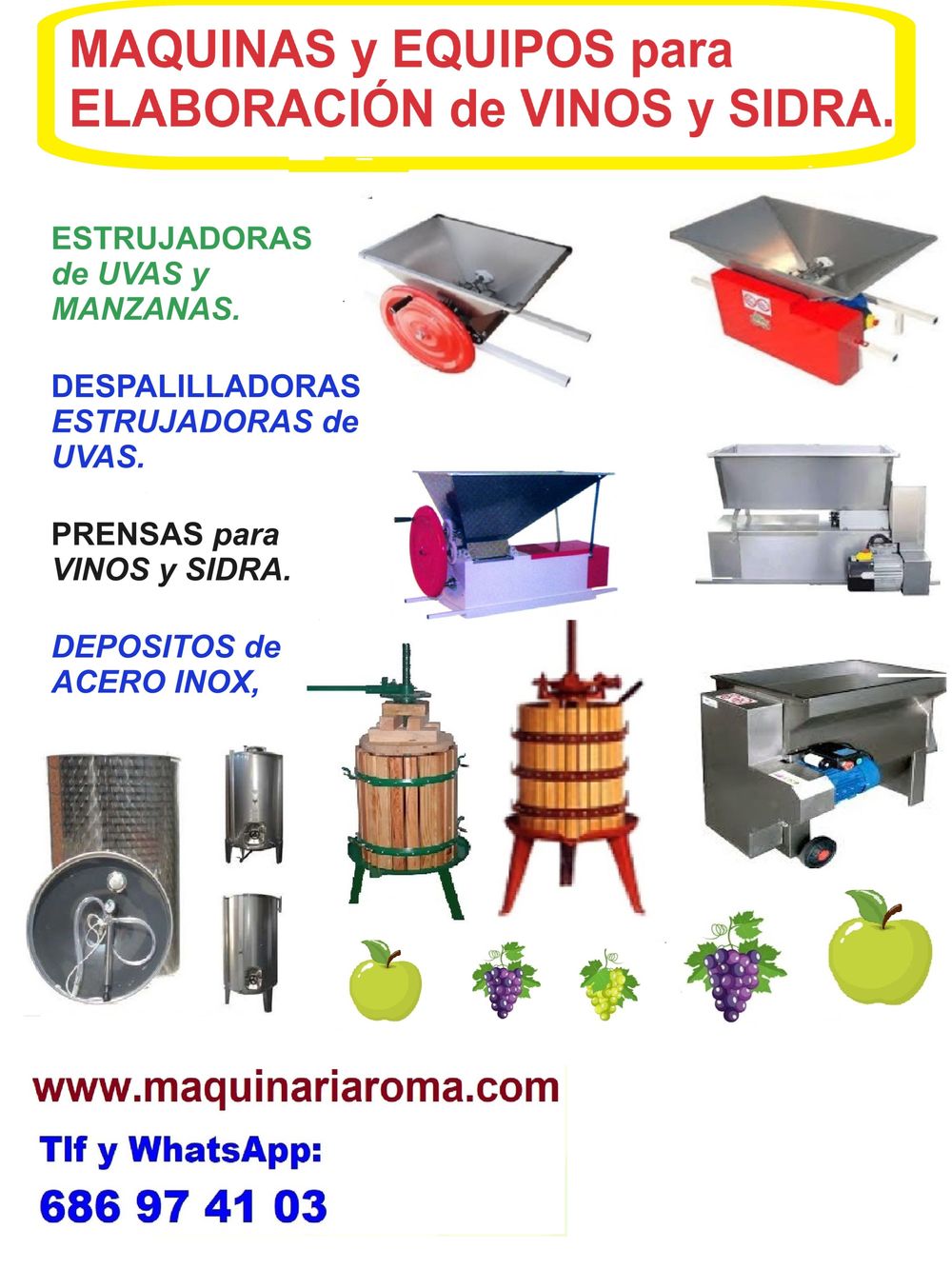 Maquuinas para vino i sidra