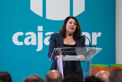 Carmen Crespo, diputada en el Parlamento Europeo, durante su intervención en la Ceremonia de Entrega de Premios IE2025
