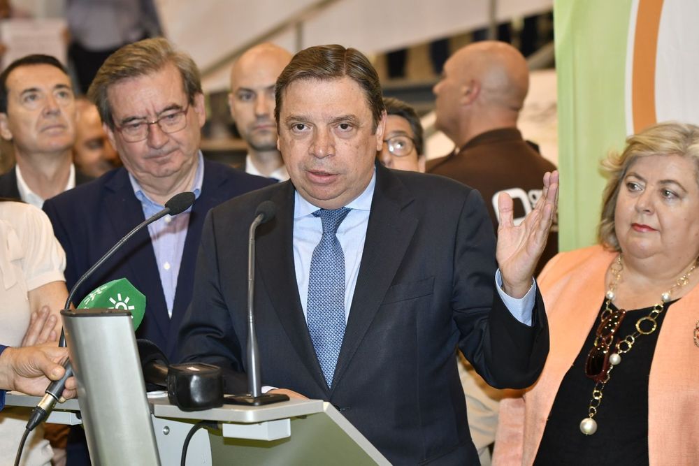 Luis Planas, ministro de Agricultura, en su discurso durante el acto de inauguración de Infoagro Exhibition 2019